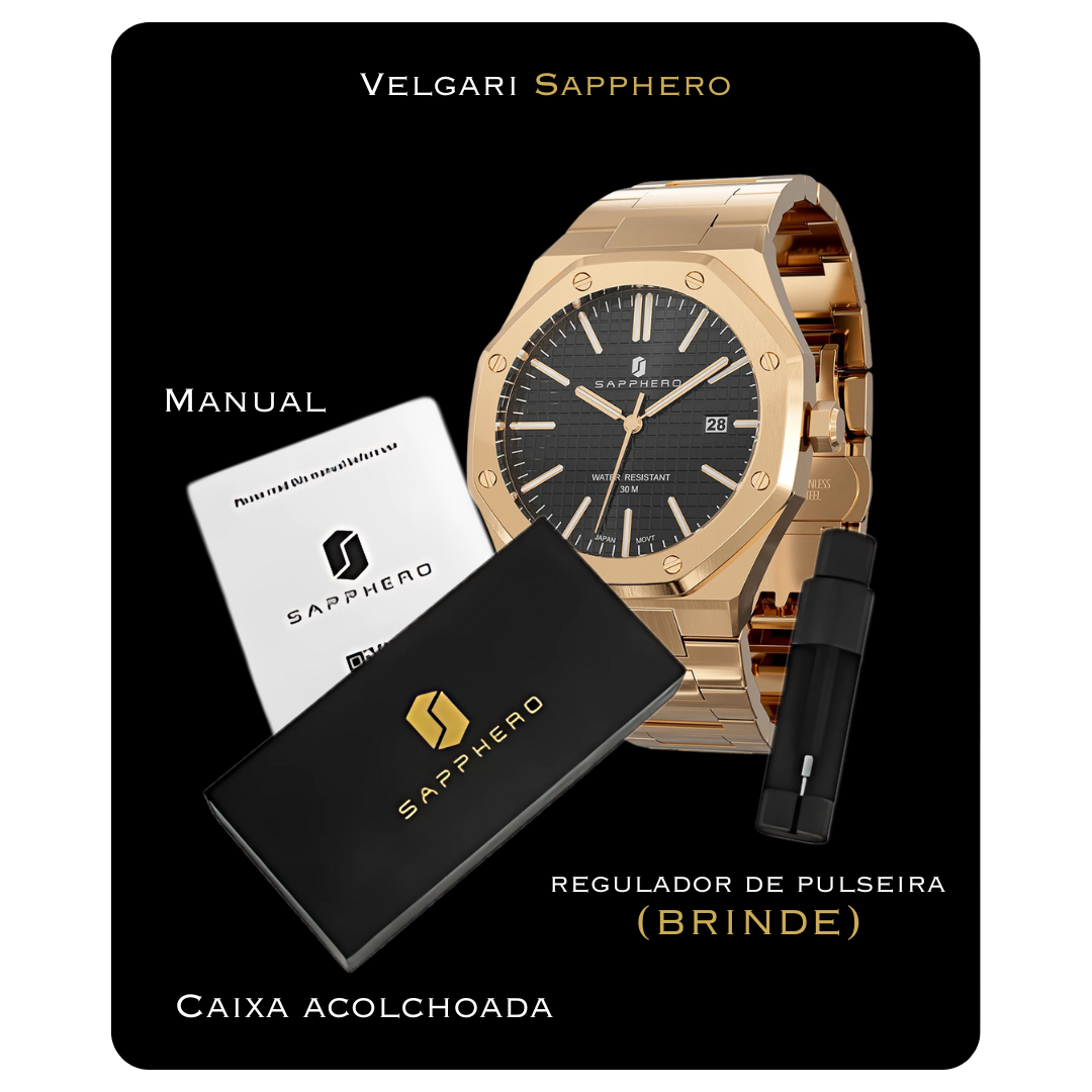 Relógio Masculino Velgari Sapphero
